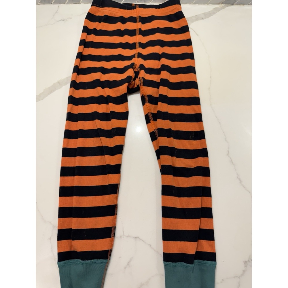 Hanna Andersson PJ Pants Size 110cm/ 5 Orange Striped Halloween Spooky Organic